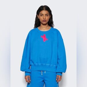 CANADA GOOSE X PAOLA PIVI MUSKOKA CROPPED CREWNECK COBALT BLUE Size XL